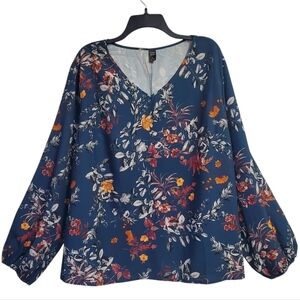 EMERY ROSE Floral V-Neck Women's Top Size 4XL